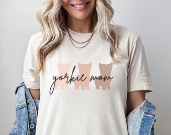 Custom Yorkie Gifts for Dog Lovers, Yorkie Mom Mama Shirt, Yorkshire Terrier T Shirt, Dog Mom Shirt Gift for Her
