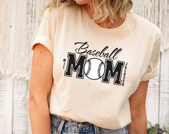 Custom Baseball Mom Shirt, Personalized Baseball Mom TShirt, Baseball Mama Shirt, Gift for Mom, Game Day Shirt, College Baseball Tee