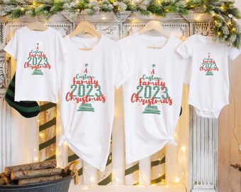 Custom Christmas Family Matching Shirts, Personalized Group Shirts, Christmas Tree Tshirt, Personalized Family Christmas Tshirt 2023