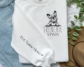 Custom French Bulldog Mom Sweatshirt Gift for Dog Mother, Personalized Frenchie Shirt, Frenchie Mama Hoodie, Dog Lover Gift for Pet Parent