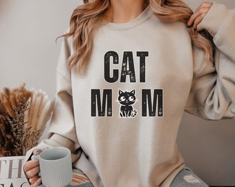 Felpa mamma gatto, maglione mamma gatto, regalo per amante dei gatti, regalo per mamma gatto, camicia amante degli animali domestici, girocollo genitore animale domestico