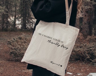 Spersonalizowana torba typu tote w kolorze moralnie szarym dla miłośnika książek, prezent dla czytelnika, torba na książki z gatunku fantasy romans, prezent dla czytelnika z gatunku dark romans, ACOTAR i TOG