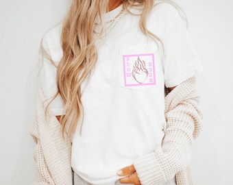 Slow Burn Romance Reader Pocket T-Shirt for Book Lover, Bookish Gift for Bookworm, Cute Pocket Design Shirt for Book Nerd