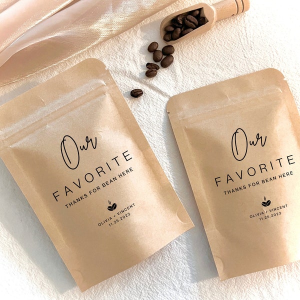 His Her Our Favorite Coffee Wedding Favors Coffee Favor Bags Coffee Bean Favors Thanks For Bean Here Wedding Favors Bag Coffee Favor Pouch