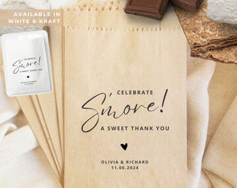 S'mores Favor Bag A Sweet Thank You Wedding Favor Bag Celebrate Smore Party Favor Bag Wedding S'mores Bags Smores Bar S'mores Wedding Favors