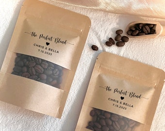 Wedding Coffee Favor Bag The Perfect Blend Coffee Bag Wedding Coffee Favor Bag Coffee Wedding Favors Custom Coffee Pouch Wedding Favors Bags