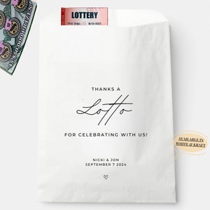 Sac de cadeaux de loterie de mariage Merci d'avoir célébré avec nous Sac de cadeaux de loterie de mariage Sac de cadeaux de douche nuptiale Cadeaux de griffoir du loto