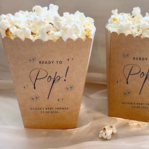 Popcorn Beker Bedankje Babyshower Klaar om Popcorn Bedankt Doos Feestartikelen Popcorn Bar Bedankje Babyshower Popcorn Snacking Cups Popcornhouder