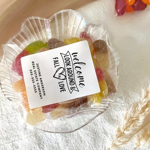 Welcome Custom Labels Real Estate Marketing Sticker & Bags Favor Realtor Open House Marketing Label Candy Giveaway Realtor Branding Stickers