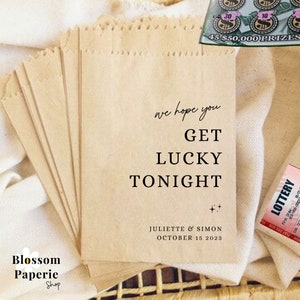 Sacs pour cadeaux de mariage Lotto Gagnez de la chance ce soir Sacs de loterie Cadeaux pour mariage Ticket de loto pour mariage à gratter Grattoir de fête Pochette pour cadeaux de loto uniquement