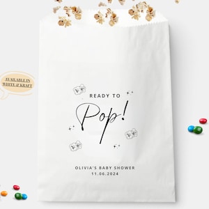 Personalized Baby Shower Popcorn Favor Bags Ready To Pop Popcorn Bags for Baby Shower Favor Bag Popcorn Party Favor Bags Custom Popcorn Bags