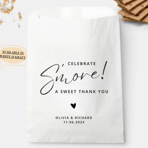 S'mores Favor Bag A Sweet Thank You Wedding Favor Bag Celebrate Smore Party Favor Bag Wedding S'mores Bags Smores Bar S'mores Wedding Favors image 2