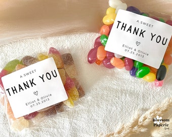 Un joli cadeau de remerciement + un autocollant pour cadeau de fête personnalisé Sacs à cadeaux Sacs pour cadeaux de mariage Cadeaux pour la douche nuptiale Sacs à bonbons Sacs à biscuits