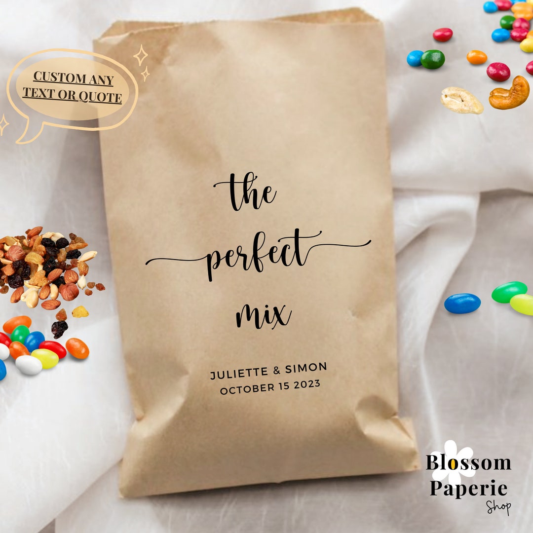 The Perfect Mix Bags Wedding Trail Mix Favor Bags Personalized Wedding