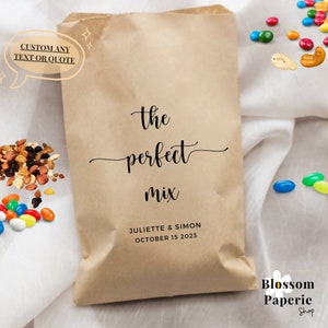 The Perfect Mix Bags Wedding Trail Mix Bomboniere Bomboniere personalizzate per il ricevimento degli ospiti Borse per dolcetti Kraft Trail Mix Bar Borse personalizzate