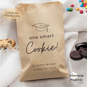 One Smart Cookie Bags Personalized Graduation Favor Bags Graduation Party Favor Bags Graduation Snack Bar Treat Bags Cookie Take Home Bags