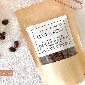 Custom Coffee Wedding Favors Thank You Wedding Coffee The Perfect Blend Coffee Pouch Let Love Brew Coffee Bag Bridal Showers Resealable Bags