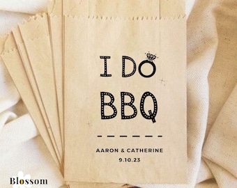 I DO BBQ Bröllopsgåvor Bröllopsgåvor Bestickhållare Bröllopsrepetitionsmiddag Förlovningsfest Grillfest Bestickpåsar för bröllop 13 x 18 cm