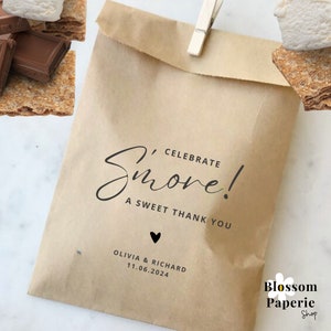 S'mores Favor Bag A Sweet Thank You Wedding Favor Bag Celebrate Smore Party Favor Bag Wedding S'mores Bags Smores Bar S'mores Wedding Favors image 3