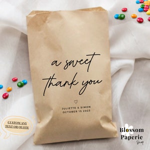 Bomboniera personalizzata Borse di ringraziamento Una dolce borsa di ringraziamento per matrimonio Borsa per dolcetti a buffet di caramelle Borsa per biscotti Bomboniere per cena di prova Sacchetti di carta