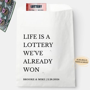 La vie est une loterie Sacs de cadeaux de mariage Billet de loto Cadeaux de mariage à gratter Billet de loterie Cadeau de mariage Shower nuptiale Cadeaux de loto