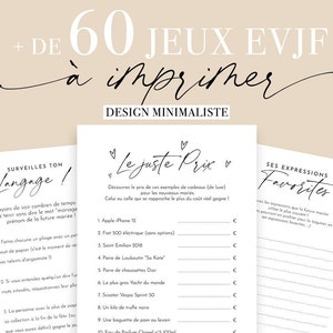 Jeux EVJF à imprimer - Pack de 60 Jeux Enterrement de vie de jeune fille en français - jeu evjf - jeux mariage - animations evjf