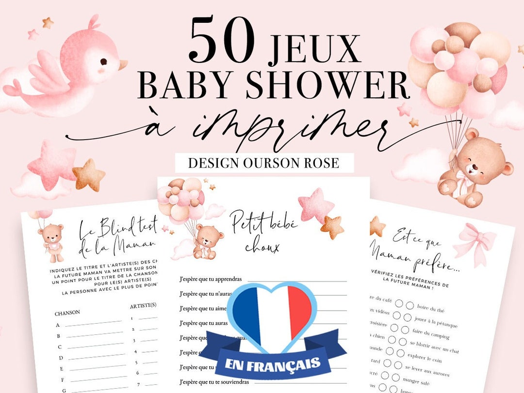 Jeux Baby Shower à Imprimer - 50 Jeux Fête Prénatale - Pack Activités