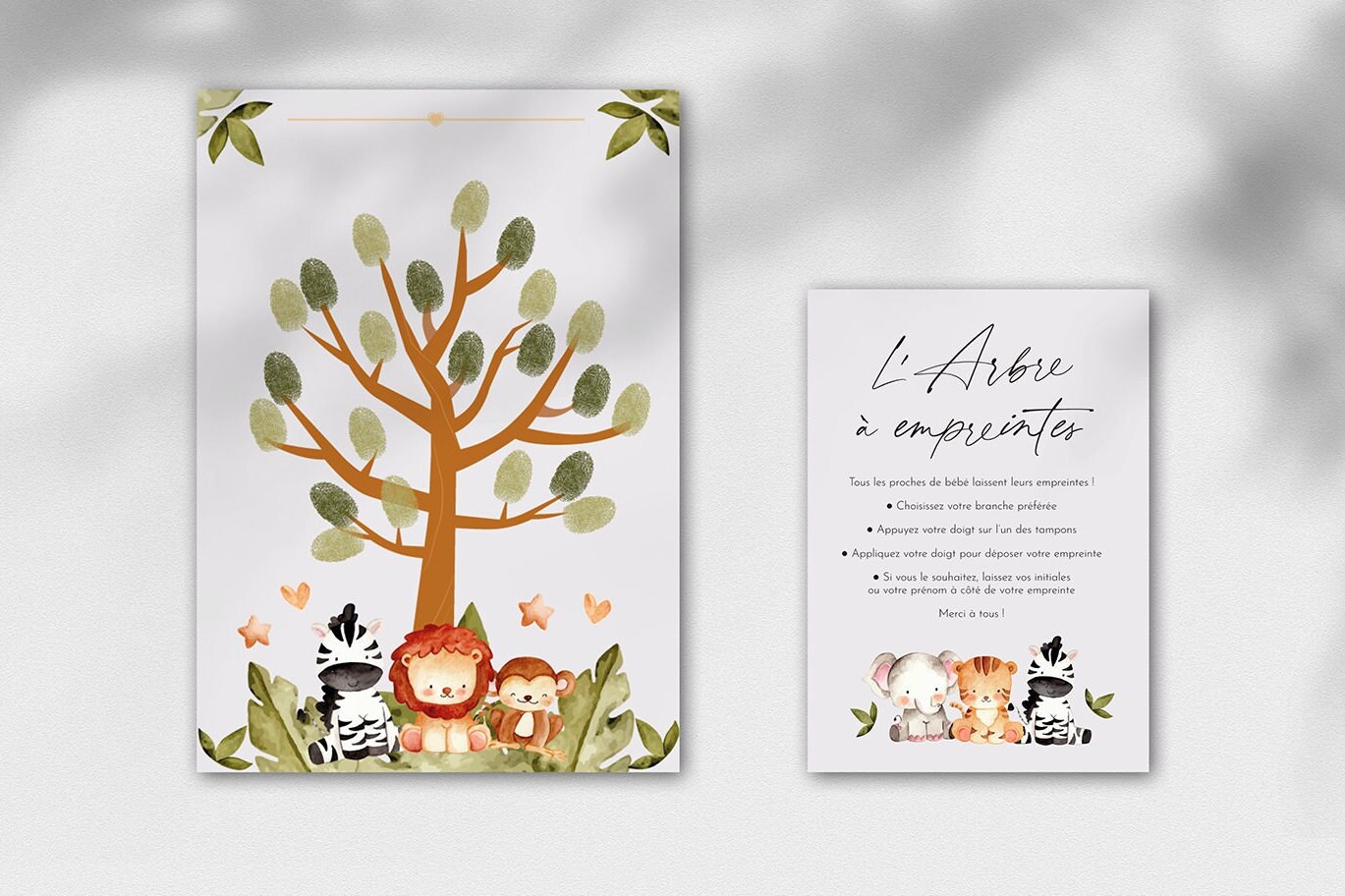 Arbre à empreinte Baby Shower à imprimer Format A4 A3 ou A2 (poster