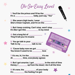 Oh-So-Easy Finish the Lyrics Taylor Game
