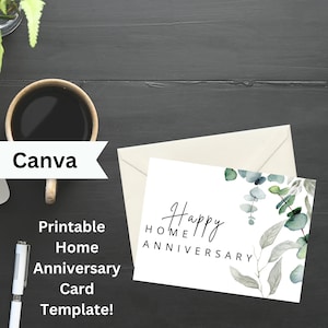 Szablon karty rocznicowej domu | Canva