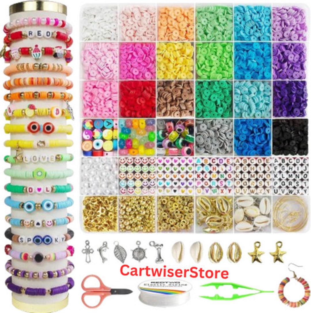 6200 Pcs Clay Beads Bracelet Making Kit, Polymer Clay Beads Set for
