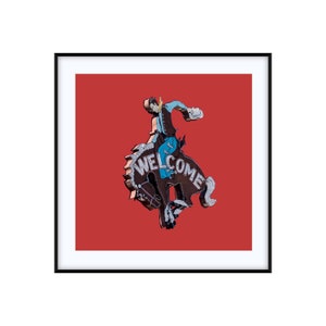 Million Dollar Cowboy Bar | Western Photography Art Print | Welcome Sign | Custom Size in Red