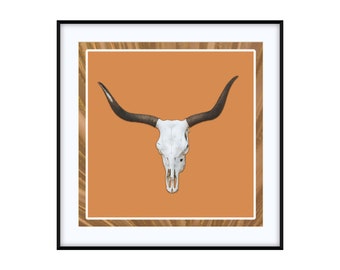 Texas Longhorn Skull | Western Photo Art Print | Custom Size