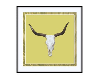 Texas Longhorn Skull | Western Photo Art Print | Custom Size