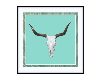 Texas Longhorn Skull | Western Photo Art Print | Custom Size