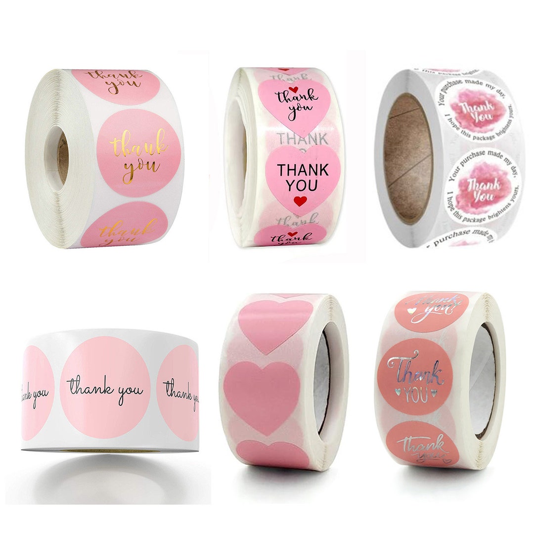 Pink THANK YOU STICKERS for Supporting My Small Business, Thank You for ...
