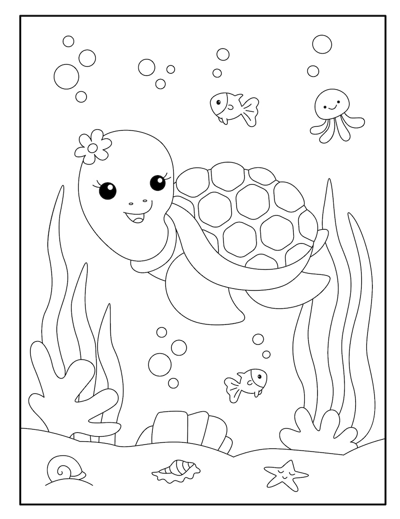 10 Coloring Pages Turtles