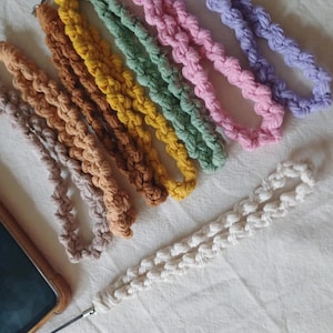 Phone Charm Wristlet Strap Phone Handle Hands Free Phone Strap Macrame Wristlet