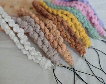 Correa de macramé para teléfono: asa para teléfono manos libres