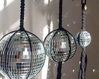 Bola de discoteca de macramé con colgante estilo gótico witchcore