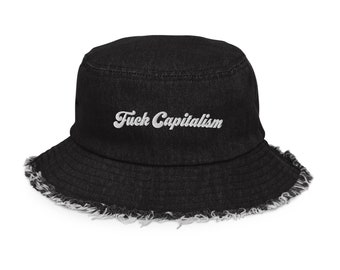 Cappello da pescatore Fuck Capitalism (bianco)