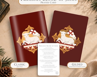 Precious Blood Catholic Prayer Card | Classic & Gold Foil Options (4x6")