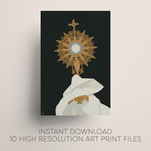 Eucharist Poster Digital Download | Modern Catholic Wall Art for Home & Office | Faith-Inspired Decor