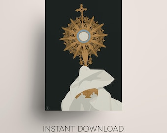 Eucharist Printable Art Bundle | Catholic Digital Download | Multiple Sizes PNG & JPG