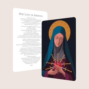 Our Lady of Sorrows Catholic Prayer Card | Holy Card (4"x6")