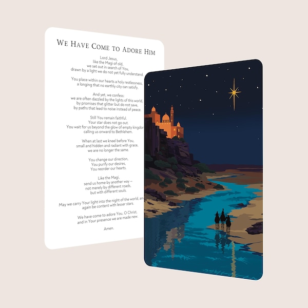 Tarjeta de oración de los Reyes Magos