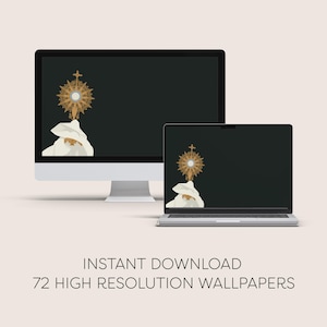 Eucharist Computer Digital Wallpaper Bundle | Catholic Device Backgrounds | Modern Religious Art