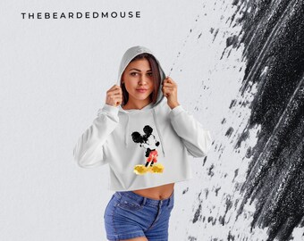 Sudadera corta con capucha para mujer, Mickey Mouse abstracto, sudadera con capucha de Disney, parques de Disney, sudadera de Disney, sudadera de Mickey, Mickey para mujer