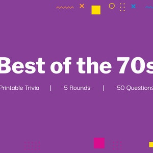 Das Beste aus den 70er Jahren | Druckbares Quiz Set