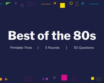 Juego de trivia de los 80 / Cuestionario imprimible divertido (descarga digital)